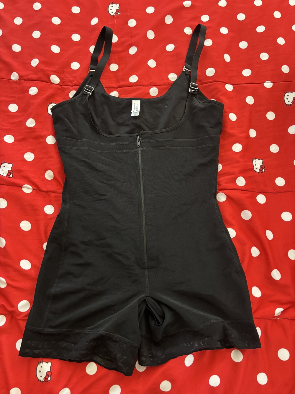 Black Shapewear Romper with Front Zipper - Unbranded